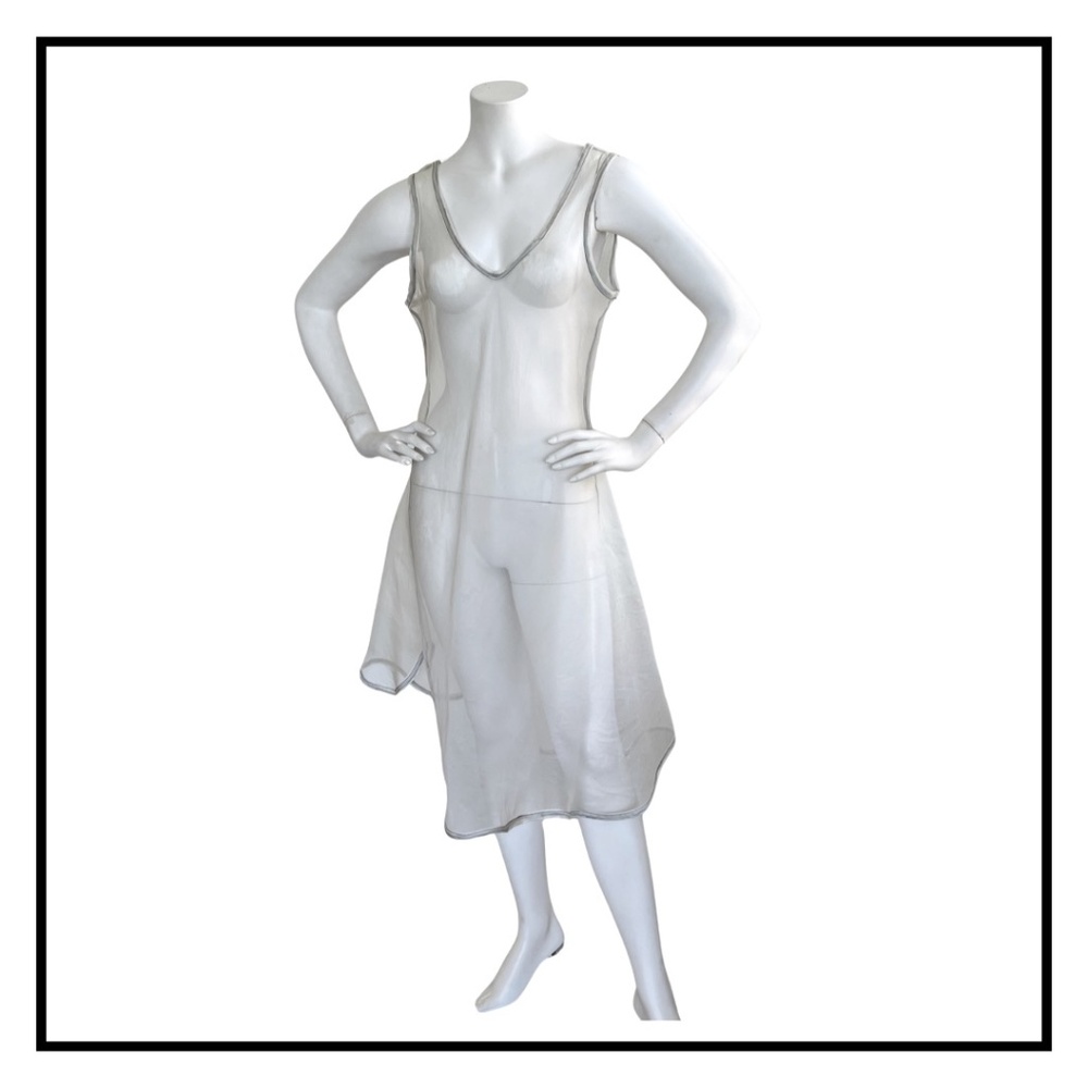 Cynthia Ashby Sheer Silk Sleeveless Dress